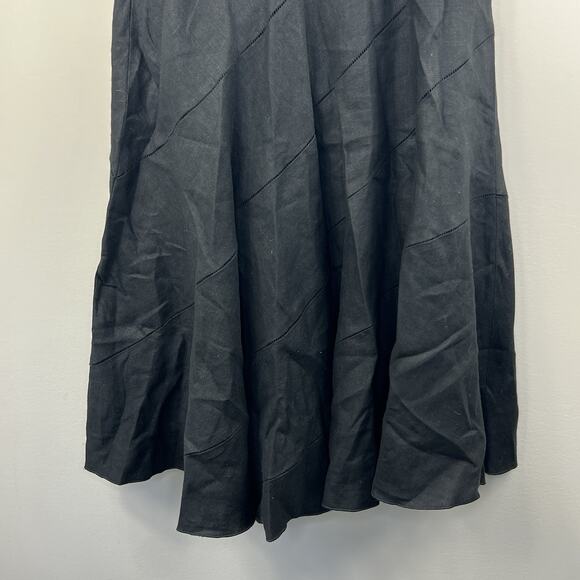 Sundance Black Linen Midi Trumpet Skirt Size 10 Prairie Cottage Core - Picture 11 of 12
